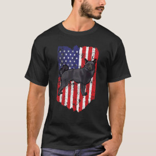 Camiseta Bandera Americana Schipperke 4 De Julio Usa