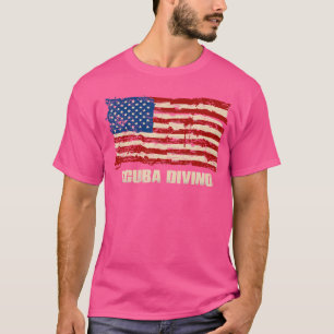 Camiseta Bandera Americana Scuba Buceando Patriótico Estado