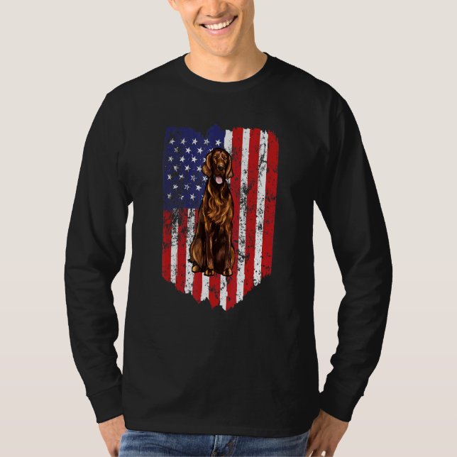 Camiseta Bandera Americana Setter Irish Usa (Anverso)