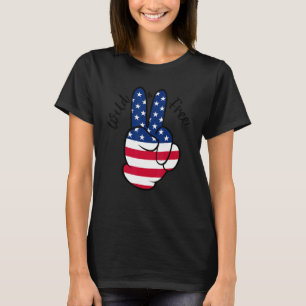 Camiseta Bandera Americana Signo De Paz Y Liberen A Ee.Uu.
