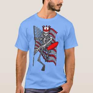 Camiseta Bandera Americana Skeleton Disco Gótico Kin jugado