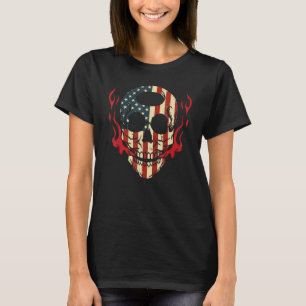 Camiseta Bandera Americana Skull 4 de julio Scary Skelton P