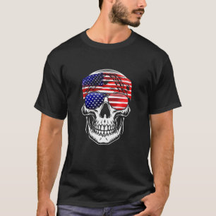 Camiseta Bandera Americana Skull Usa Flag Head Bandana Sung