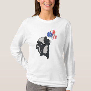 Camiseta Bandera Americana Skunk Funny Cat 4 De Julio