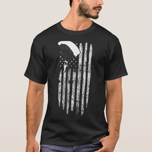 Camiseta Bandera Americana Skydiving Clothing Vintage Skydi (Anverso)