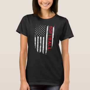 Camiseta Bandera Americana Softball 4 De Julio Niños Patrió