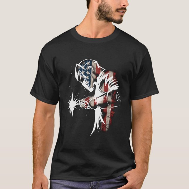 Camiseta Bandera Americana Soldadora Usa Patriotic Welder (Anverso)