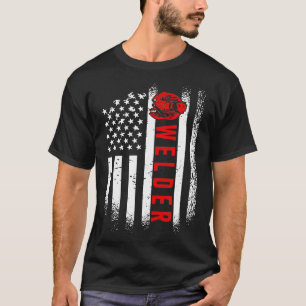 Camiseta Bandera Americana Soldadura Patriótica Sin Flujo G