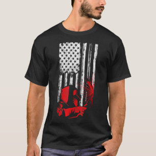 Camiseta Bandera Americana Soldadura Soldadura Casco En Pel