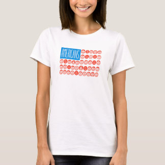 Camiseta Bandera Americana Sonriente Patriótica Diversidad