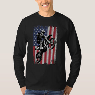 Camiseta Bandera Americana Sucia Bicicleta Motocross Enduro
