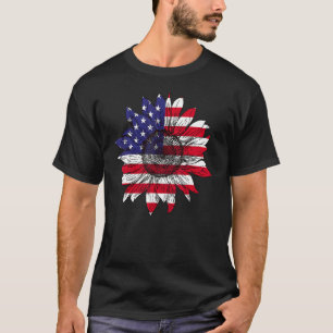Camiseta Bandera Americana Sunflower Independencia 4 De Jul