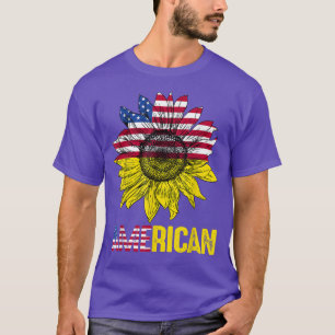 Camiseta Bandera Americana Sunflower Vintage