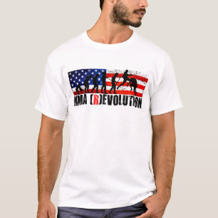 Camiseta Bandera americana T de la carta de la evolución