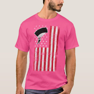 Camiseta Bandera Americana T Shirt Skydiving Parachute E