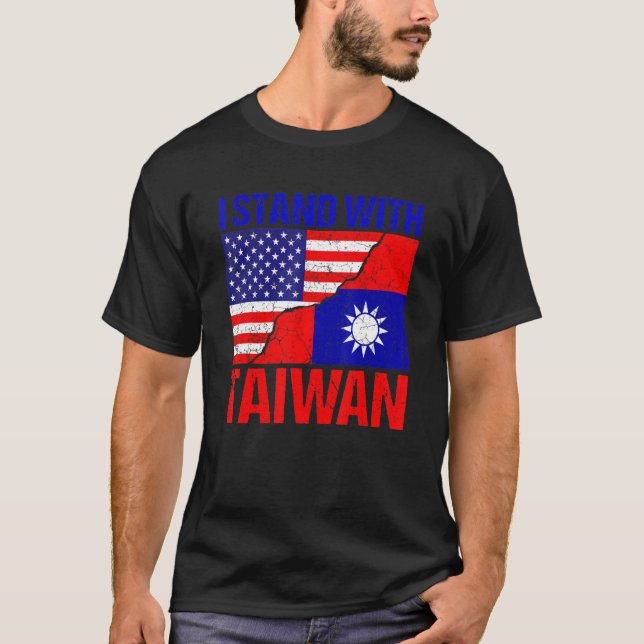 Camiseta Bandera Americana Taiwanesa Orgullo Taiwán Usa Pat (Anverso)