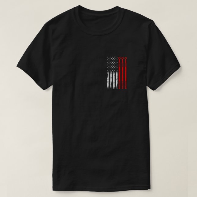 Camiseta Bandera americana tambalea a los tambores de Estad (Diseño del anverso)