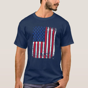 Camiseta Bandera americana tambores vintage Drummer
