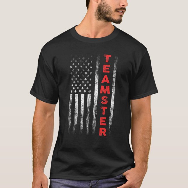 Camiseta Bandera Americana Teamster Conductor De Camiones P (Anverso)
