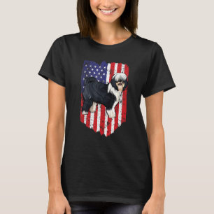 Camiseta Bandera Americana Tibetan Terrier 4 De Julio EEUU