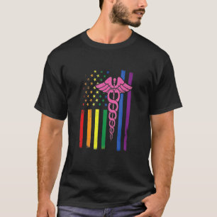 Camiseta Bandera Americana Tie Dye Corbata Arcoíris Día de 