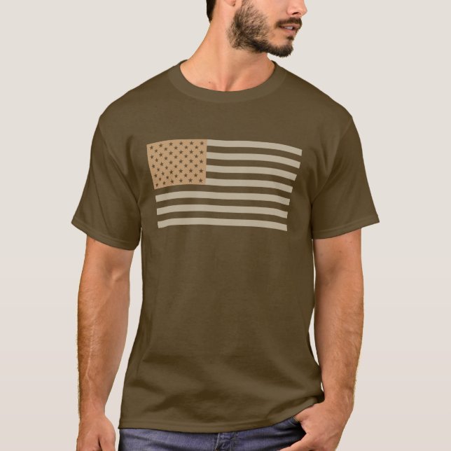 Camiseta Bandera americana - tonos de Brown del desierto (Anverso)