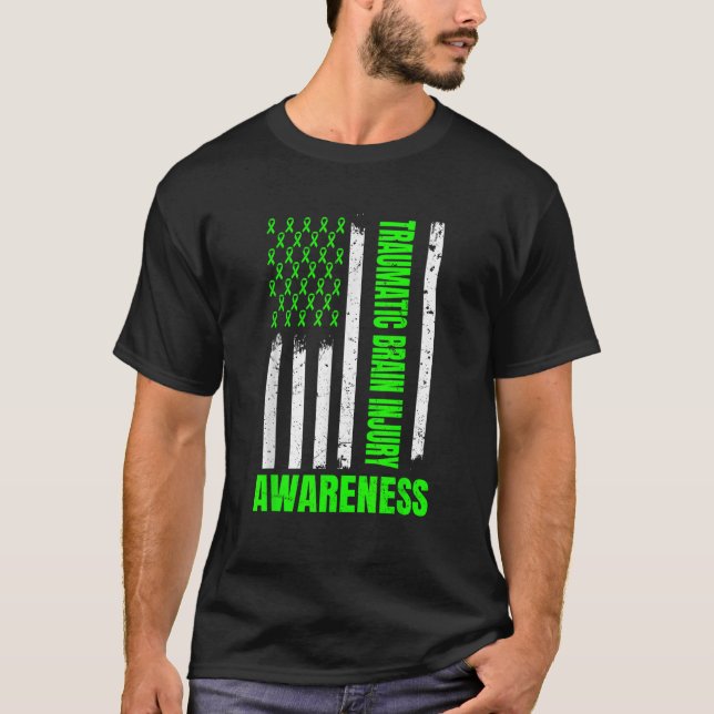 Camiseta Bandera Americana Traumática Lesiones Cerebrales S (Anverso)