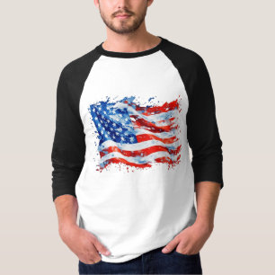 Camiseta Bandera Americana USA Acuarela 4 de Julio