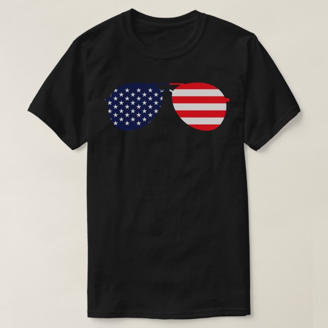 Camiseta Bandera Americana USA Aviador Gafas de sol (Diseño del anverso)