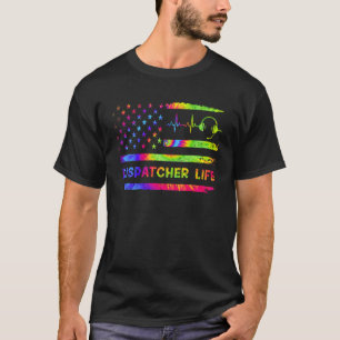 Camiseta Bandera Americana USA Despachador 911 Tie Dye Vint