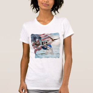 Camiseta Bandera Americana USA Monumento Histórico Mujeres