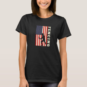 Camiseta Bandera Americana USA Patriótico Esgrima Entrenado