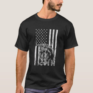 Camiseta Bandera Americana Vaca Escocesa Vaca de las Tierr