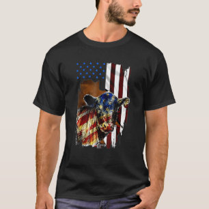 Camiseta Bandera Americana Vaca Heifer Us 4 De Julio Farm C