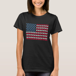 Camiseta Bandera Americana Vaca Heifer US 4 De Julio Farm C