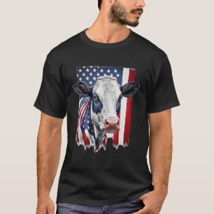 Camiseta Bandera Americana Vaca Heifer US 4 De Julio Farm C