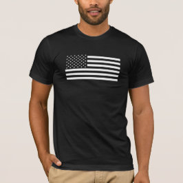 Camiseta Bandera americana - versión blanco y negro