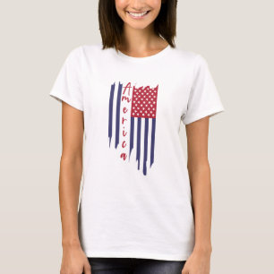 Camiseta Bandera Americana Vertical Artística