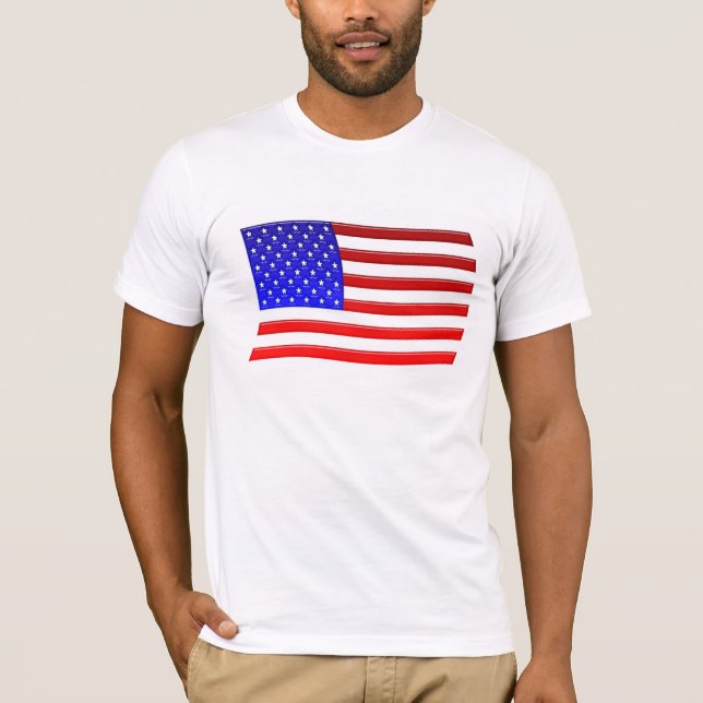 Camiseta Bandera americana vidriosa (Anverso)