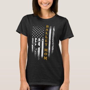 Camiseta Bandera Americana Vintage Ballet Orgulloso Mamá Ba