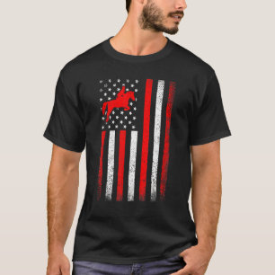 Camiseta Bandera Americana Vintage Bandera Ecuestre Dad Mom