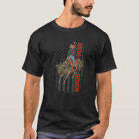 Bandera Americana Vintage Bull Riding Gift Rodeo B