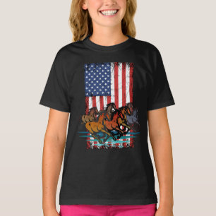 CAMISETA BANDERA AMERICANA VINTAGE CABALLO