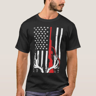 Camiseta Bandera Americana Vintage Caza de Ciervos Caza de
