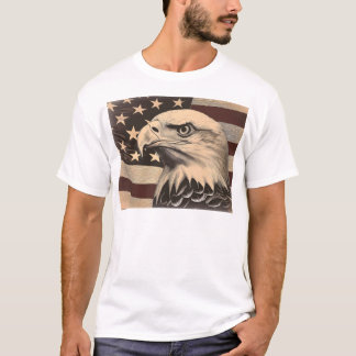Camiseta Bandera Americana Vintage con Águila Calva