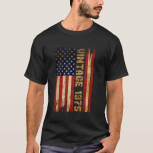 Camiseta Bandera Americana Vintage de 1975 de 50 Años Cumpl