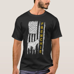 Camiseta Bandera Americana Vintage De Ee. UU. Bulldog Franc