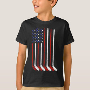 Camiseta Bandera Americana Vintage de Hockey sobre Hielo pa