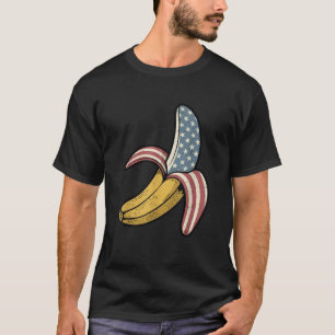 Camiseta Bandera americana vintage de plátano Arte gráfico