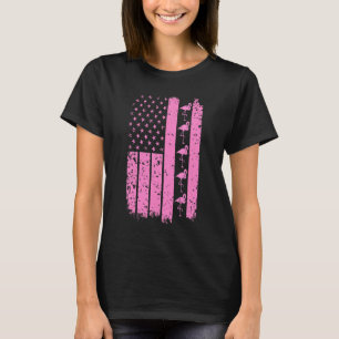 Camiseta Bandera Americana Vintage Flamingo Rosa Eeuu